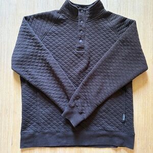 Eddie Bauer 1/4 Snap Quilted Sweater Mens Medium Brown Pullover Outdoors